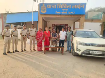 कोरबा: ज्वेलरी दुकान में 4.5 लाख की चोरी, अंतर्राज्यीय गिरोह के 5 सदस्य गिरफ्तार, चोरी का सोना और कार जब्त