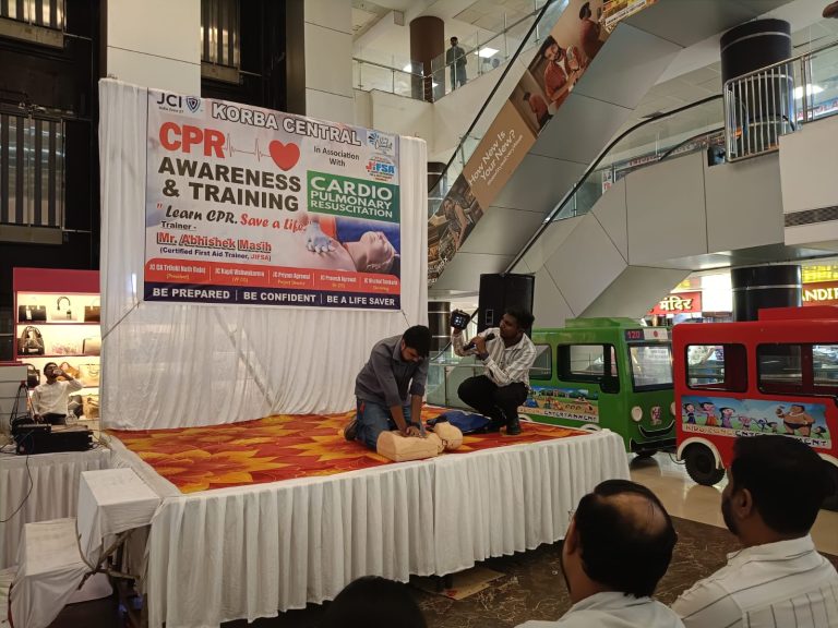 जेसीआई कोरबा सेंट्रल द्वारा सीपीआर अवेयरनेस एंड ट्रेनिंग प्रोग्राम का सफल आयोजन