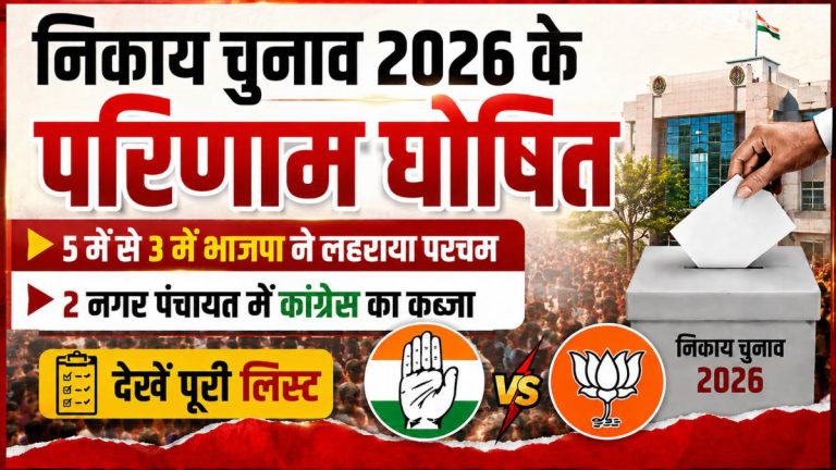 छत्तीसगढ़: निकाय चुनाव 2026 के परिणाम घोषित, 5 में से 3 पर भाजपा ने लहराया परचम, 2 नगर पंचायत पर कांग्रेस का कब्जा