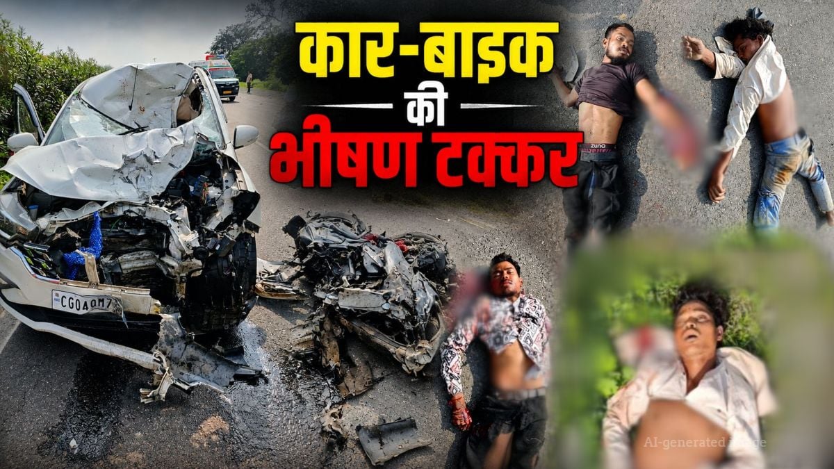 कोरबा: कार- बाइक में जोरदार भिड़ंत, 2 की मौके पर मौत, 3 गंभीर रूप से घायल