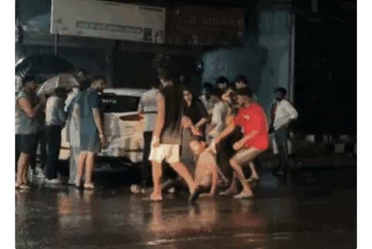 बिलासपुर: तेज रफ्तार कार लहराते हुए फुटपाथ पर चढ़ी, कार सवार कपल ने एक-दूसरे को किया किस, लोगों ने जमकर पीटा; युवती को भी जड़ा थप्पड़