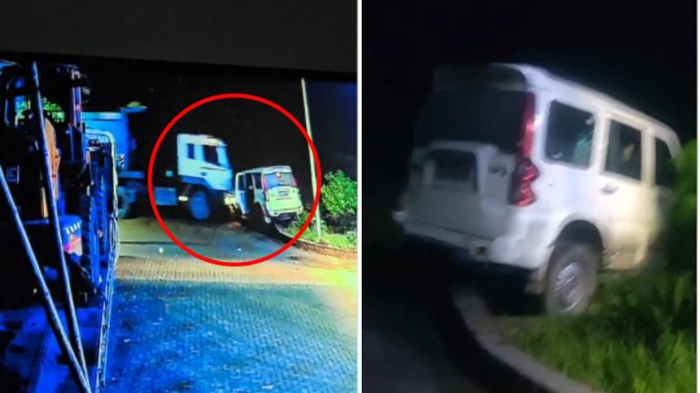कोरबा: गाड़ी से डीजल चोरी पर फूटा गुस्सा, ट्रेलर चालक ने चोरों की स्कॉर्पियो को ठोका; पूरी वारदात CCTV में कैद