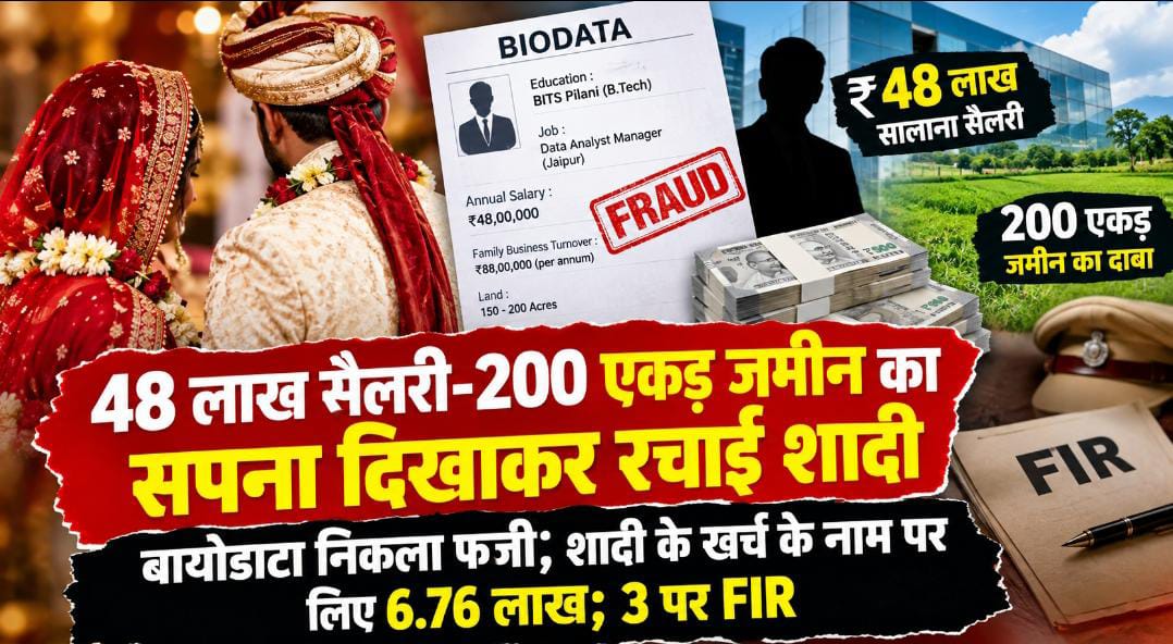 बिलासपुर: 48 लाख सैलरी, 200 एकड़ जमीन बताकर रचाई शादी, रात में ही खुली पोल, कैटरिंग-कार के पैसे नहीं थे; अपराध दर्ज